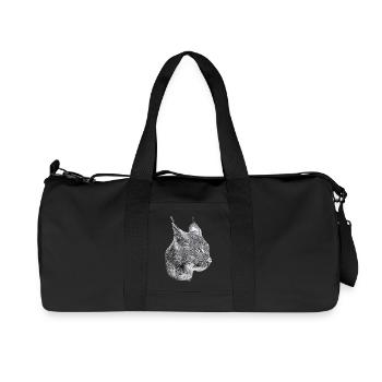 Lynx Cat Freedom Chat sauvage Chat - Sac de sport en toile recyclée Stanley/Stella - noir - Devant