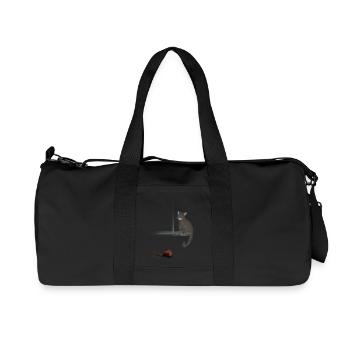 Moonlit tabby and fallen rose - Recycled Canvas Sports Bag by Stanley/Stella - black - Front