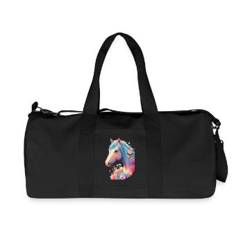 Cheval fleur - Sac de sport en toile recyclée Stanley/Stella - noir - Devant