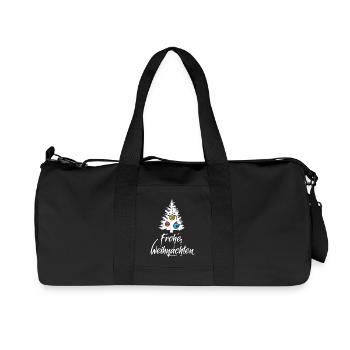frohe weihnachten tannenbaum tanne icon Christbaum - Recycelte Canvas-Sporttasche von Stanley/Stella - Schwarz - Vorne