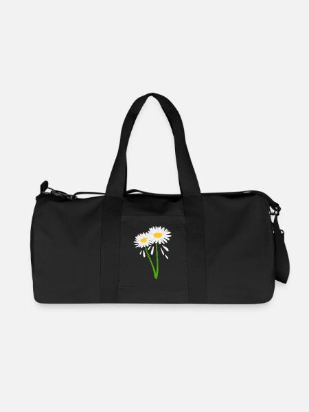 Dekorative Blüte an grünem Stiel - Recycelte Canvas-Sporttasche von Stanley/Stella - Schwarz