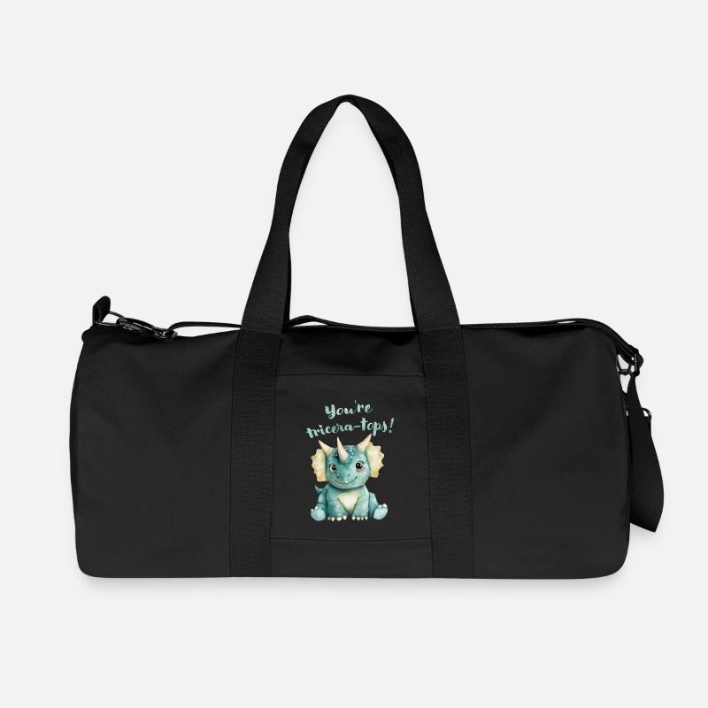 Triceratops Dinosaurier "Ihr seid Tricera-Tops!" - Recycelte Canvas-Sporttasche von Stanley/Stella - Schwarz