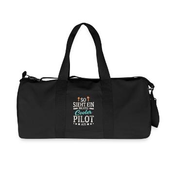 So sieht ein richtig cooler Pilot aus Flieger - Recycelte Canvas-Sporttasche von Stanley/Stella - Schwarz - Vorne