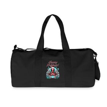 Happy Krakmas! (Christmas Octopus) - Recycled Canvas Sports Bag by Stanley/Stella - black - Front