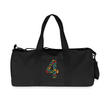 4th Birthday Dino Child - Recycled Canvas Sports Bag by Stanley/Stella - black - Front