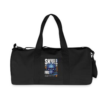 Blue Skull Weiss - Recycelte Canvas-Sporttasche von Stanley/Stella - Schwarz - Vorne