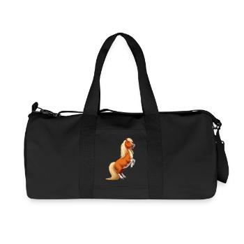 Un poney Shetland se cabre - Sac de sport en toile recyclée Stanley/Stella - noir - Devant
