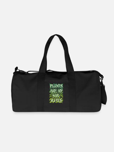 Plants Are My Soulmates Schriftzug - Recycelte Canvas-Sporttasche von Stanley/Stella - Schwarz
