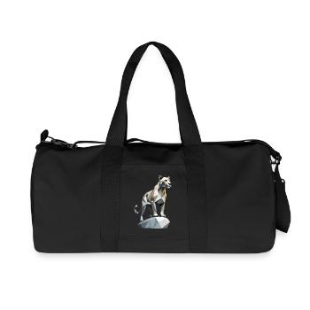 Mountain Lion - Cute Low Poly Cat - Recycled Canvas Sports Bag by Stanley/Stella - black - Front