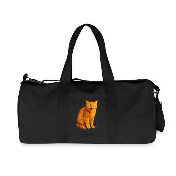 Hissing orange tabby cat - Recycled Canvas Sports Bag by Stanley/Stella - black - Front