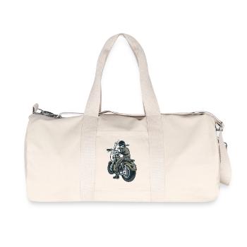 Moto Motard Fuck you Provocation Squelette - Sac de sport en toile recyclée Stanley/Stella - blanc naturel - Devant