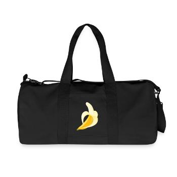 Leuchtend gelbe Banane – geschältes Motiv - Recycelte Canvas-Sporttasche von Stanley/Stella - Schwarz - Vorne