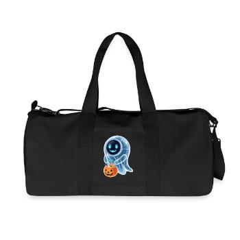 Robot Ghost with Pumpkin Bucket - Recycled Canvas Sports Bag by Stanley/Stella - black - Front