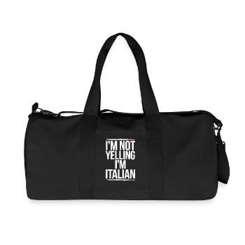 Bold Italian Pride Graphic Tee - Recycled Canvas Sports Bag by Stanley/Stella - black - Front