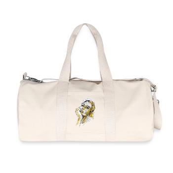 illustration ennuyée aquarelle carographique - Sac de sport en toile recyclée Stanley/Stella - blanc naturel - Devant