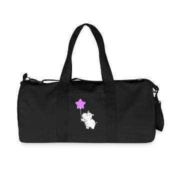 Petite fête Hippo Étoile Ballon - Sac de sport en toile recyclée Stanley/Stella - noir - Devant