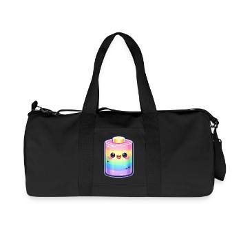 Kawaii Regenbogen Flaschenzauber - Recycelte Canvas-Sporttasche von Stanley/Stella - Schwarz - Vorne