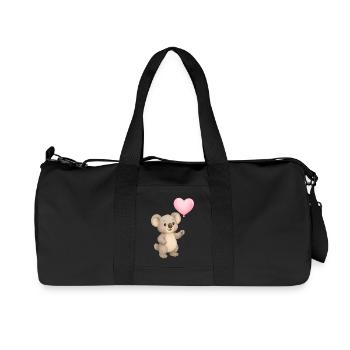 Cuddly koala with heart balloon - Recycled Canvas Sports Bag by Stanley/Stella - black - Front