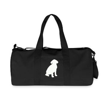 Seated Dog Silhouette - Recycled Canvas Sports Bag by Stanley/Stella - black - Front