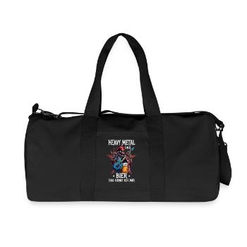 Je me fais un plaisir de heavy metal et de bière - Sac de sport en toile recyclée Stanley/Stella - noir - Devant