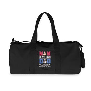 Funny Mom Gift – Just Like Dad Only Smarter Shirt - Recycled Canvas Sports Bag by Stanley/Stella - black - Front