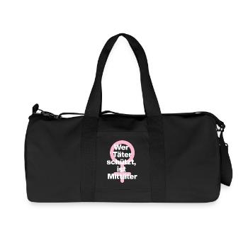 WER TÄTER SCHÜTZT, IST MITTÄTER! ♀ FEMALE EMPOWENT - Recycelte Canvas-Sporttasche von Stanley/Stella - Schwarz - Vorne