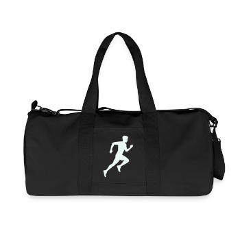 rennen_silhouette- - Recycelte Canvas-Sporttasche von Stanley/Stella - Schwarz - Vorne