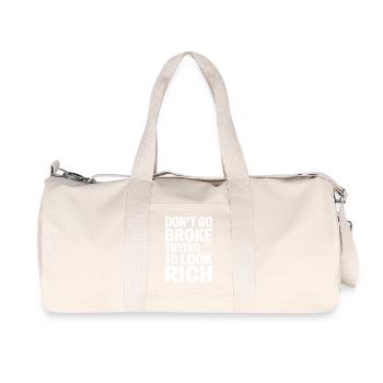Ne fauche pas en essayant de paraître riche - Sac de sport en toile recyclée Stanley/Stella - blanc naturel - Devant