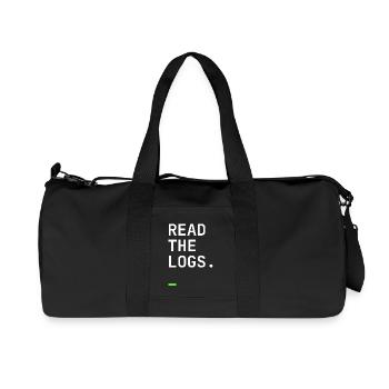 Read The Logs – Sysadmin IT Terminal Design - Recycelte Canvas-Sporttasche von Stanley/Stella - Schwarz - Vorne