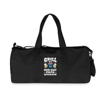Grillmeister Geschenk Fleisch Wurst & Bier - Recycelte Canvas-Sporttasche von Stanley/Stella - Schwarz - Vorne