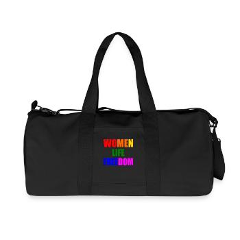 Women life freedom - Recycelte Canvas-Sporttasche von Stanley/Stella - Schwarz - Vorne