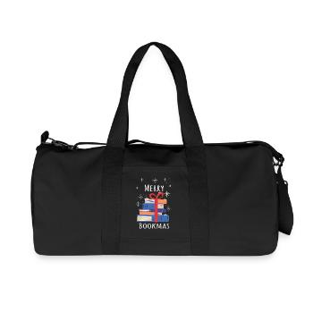 Merry Bookmas - Holiday Cheer for Book Lovers - Recycled Canvas Sports Bag by Stanley/Stella - black - Front
