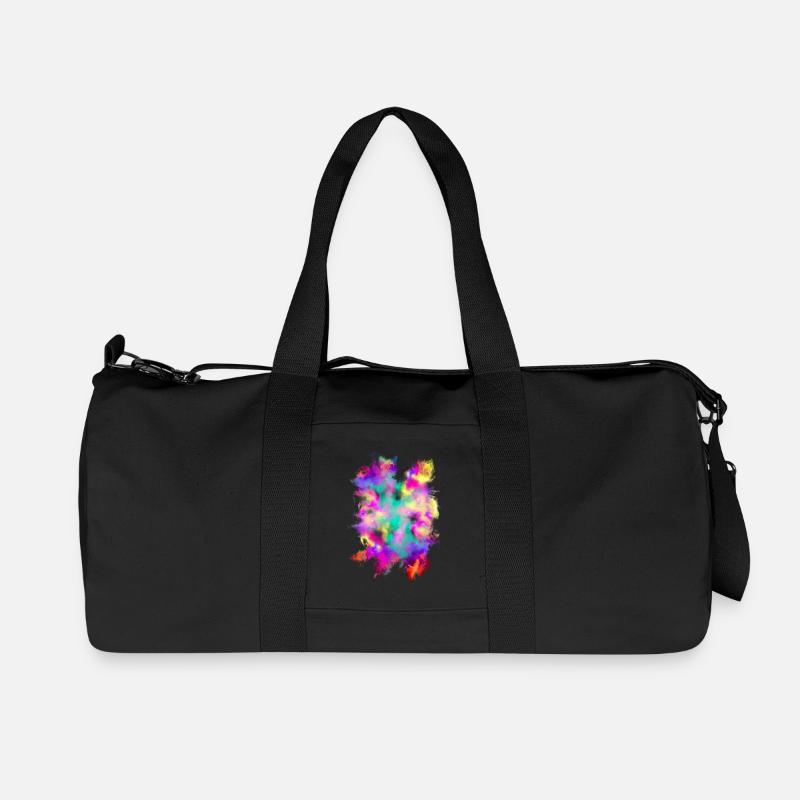 Farbexplosion - Recycelte Canvas-Sporttasche von Stanley/Stella - Schwarz