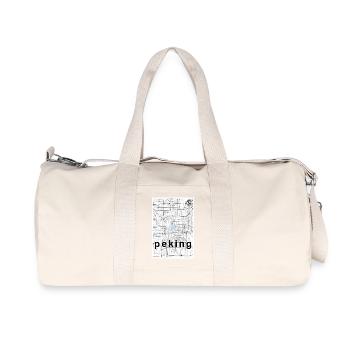 Pékin hipster carte de la ville noir blanc - Sac de sport en toile recyclée Stanley/Stella - blanc naturel - Devant