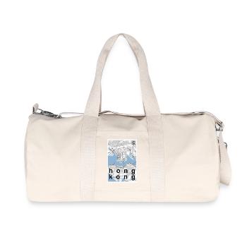 Hong Kong hipster city map black white - Recycled Canvas Sports Bag by Stanley/Stella - natural - Front
