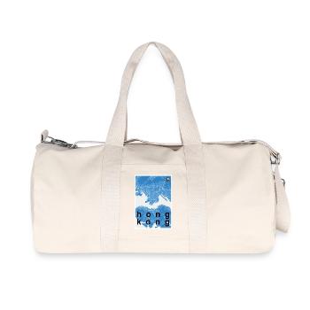 Hong Kong hipster city map blue - Recycled Canvas Sports Bag by Stanley/Stella - natural - Front