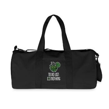 To do list: nothing! turtle - turtles - cute - Recycled Canvas Sports Bag by Stanley/Stella - black - Front