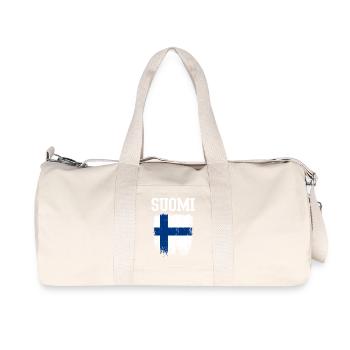 Suomi Distressed Finnish Flag - Recycled Canvas Sports Bag by Stanley/Stella - natural - Front