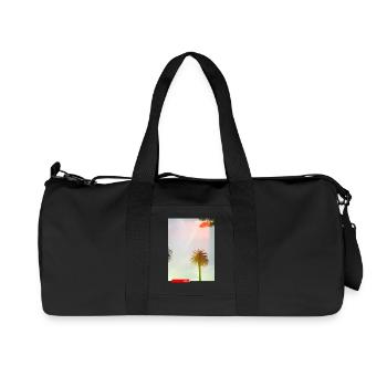 Pastellpalmen im Sonnenhimmel - Recycelte Canvas-Sporttasche von Stanley/Stella - Schwarz - Vorne