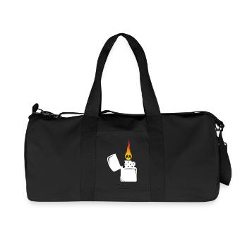 flaming skull and white lighter - Recycled Canvas Sports Bag by Stanley/Stella - black - Front