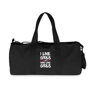 Mois de la fierté LGBTQ - J’aime les filles qui aiment les filles - Sac de sport en toile recyclée Stanley/Stella - noir - Devant