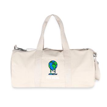 Réchauffement de la planète Environnement Déclaration de la Terre Dommages environnementaux - Sac de sport en toile recyclée Stanley/Stella - blanc naturel - Devant