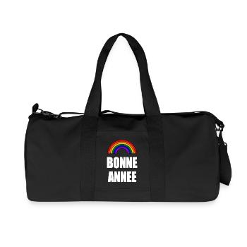 NOËL.BONNE ANNEE. SAINT SYLVESTRE. NOUVELLE ANNÉE. - Sac de sport en toile recyclée Stanley/Stella - noir - Devant