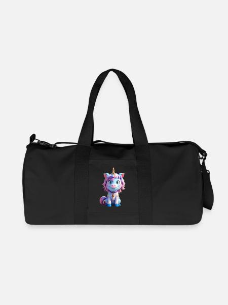 Colorful 3D Unicorn - Recycled Canvas Sports Bag by Stanley/Stella - black
