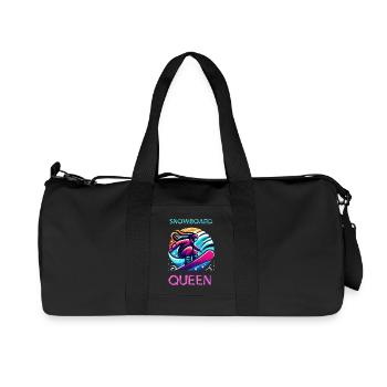 Neon Snowboard Queen Illustration - Recycled Canvas Sports Bag by Stanley/Stella - black - Front