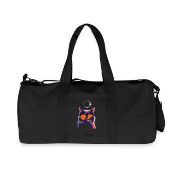 Cat Sunglasses Total Eclipse Cat - Recycled Canvas Sports Bag by Stanley/Stella - black - Front