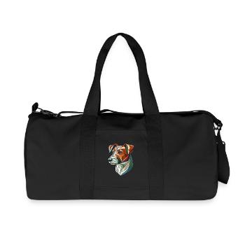 Geometric jack russel dog head, polygon art - Recycled Canvas Sports Bag by Stanley/Stella - black - Front