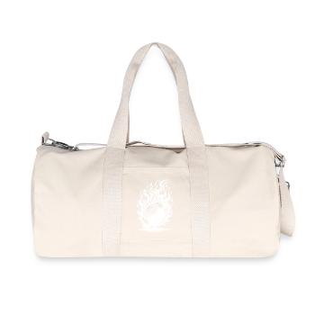 Football in flames and fire - Recycled Canvas Sports Bag by Stanley/Stella - natural - Front
