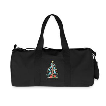 Christmas Budgie Bird Christmas Tree - Recycled Canvas Sports Bag by Stanley/Stella - black - Front