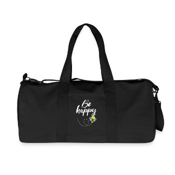 Be Happy Bee - Recycled Canvas Sports Bag by Stanley/Stella - black - Front